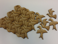 Birds Wall Decoration Puzzle Free DXF File, Free Vectors File