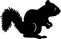 Squirrel Silhouette Free DXF File, Free Vectors File