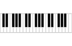 Piano Keyboard Silhouette Free DXF File, Free Vectors File