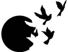 Flying Birds Free DXF File, Free Vectors File