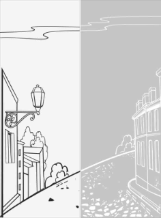 Street Scene Sandblast Pattern Free Vector, Free Vectors File