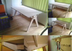 Plywood Computer Table Free DXF File, Free Vectors File