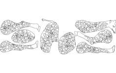 Giraffe With Pattern Free DXF File, Free Vectors File
