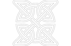 Celtic Knot Round Inside Square Free DXF File, Free Vectors File