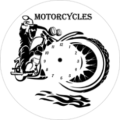 Motorcycle Clock Free DXF File, Free Vectors File