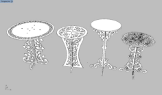 Decor Tables Collection Free DXF File, Free Vectors File