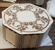 Octagon Box For Laser Cutting Free DXF File, Free Vectors File