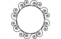 Ironwork Round Frame Free DXF File, Free Vectors File