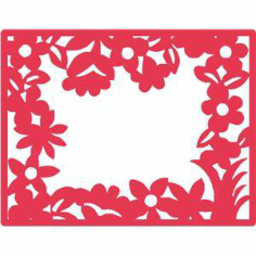 Floral Nature Frame Free DXF File, Free Vectors File