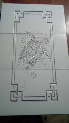 Cabinet Door Turtle Engraved Free DXF File, Free Vectors File