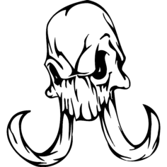 Skull 013 Free DXF File, Free Vectors File