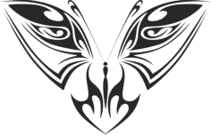 Tribal Butterfly Vector Art 29 Free DXF File, Free Vectors File