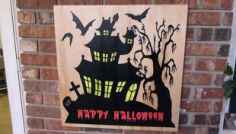 Halloween Spooky House Sign Free DXF File, Free Vectors File