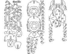 Gorilla 3D Puzzle Free DXF File, Free Vectors File