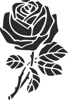 Rose Stencil Free DXF File, Free Vectors File