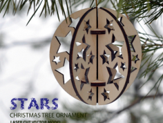 Stars. Christmas Tree Ball Ornament Free DXF File, Free Vectors File
