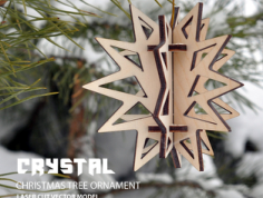 Crystal. Christmas Tree Ornament Free DXF File, Free Vectors File