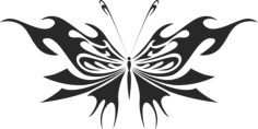 Tribal Butterfly Vector Art 14 Free DXF File, Free Vectors File