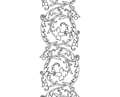 Free Hand Embroidery Pattern Scroll Design Free DXF File, Free Vectors File