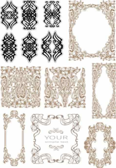 Vintage Baroque Ornament Retro Pattern Free Vector, Free Vectors File