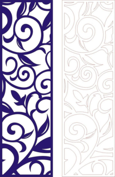 Cutout Partition Lace Floral Porch Template Free DXF File, Free Vectors File