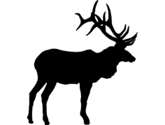 Large Bull Elk Free DXF File, Free Vectors File