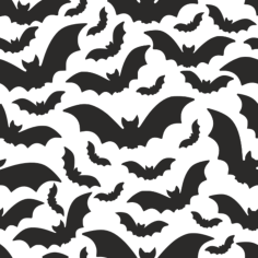 Halloween Pattern With Bats Vector Art Free DXF File, Free Vectors File
