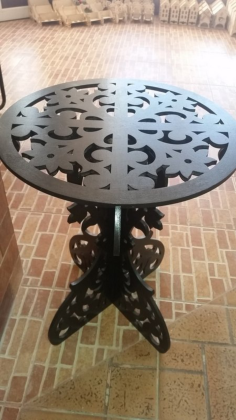 Wooden Round Table Free DXF File, Free Vectors File