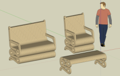 Deco Chair Puzzle Love Seat And Coffie Table Clean Free DXF File, Free Vectors File