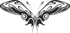 Tribal Butterfly Vector Art 15 Free DXF File, Free Vectors File