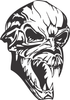 Halloween Skull Free DXF File, Free Vectors File