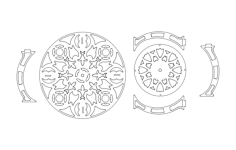 3D Table Fixed Free DXF File, Free Vectors File
