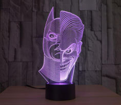 Batman Joker 3D Lamp Vector Model Free DXF File, Free Vectors File