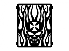 Flaming Skull Free DXF File, Free Vectors File