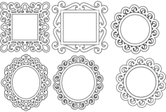 Mirror Frames Free DXF File, Free Vectors File