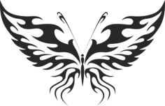 Tribal Butterfly Vector Art 11 Free DXF File, Free Vectors File