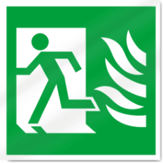 High Safety Fire Exit Symbol With Flames Left Sign-2930 Free DXF File, Free Vectors File