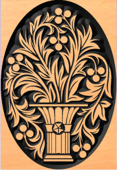 орнамент ваза Free DXF File, Free Vectors File