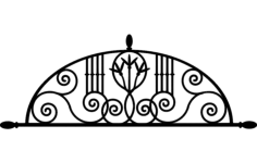 Ironwork Arch Floral Free DXF File, Free Vectors File