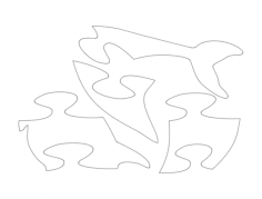 Dolphin Jigsaw Puzzle Free DXF File, Free Vectors File