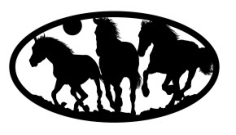 Three Horses Oval DXF File, Free Vectors File