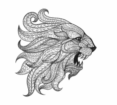 Ethnic Patterned Head Of Lion Free Vector, Free Vectors File