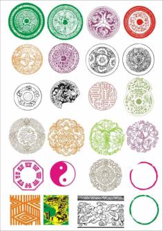 Vector Chinese Circular Totem Pattern Free Vector, Free Vectors File