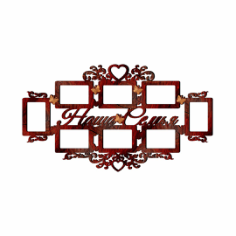 Family Frames For 8 Photos Free DXF File, Free Vectors File