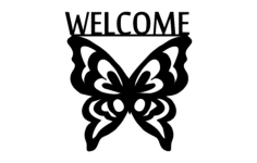 Welcome Butterfly Free Dxf File, Free Vectors File