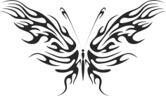 Tribal Butterfly Vector Art 09 Free DXF File, Free Vectors File