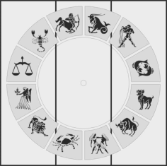 Zodiac Signs Sandblasting Pattern For Wardrobes Free Vector, Free Vectors File
