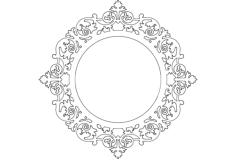 Ayna Mirror Frame Round Free DXF File, Free Vectors File