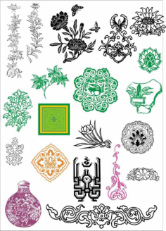 Chinese Ancient Patterns Free Vector, Free Vectors File
