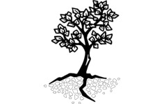 Tree Silhouette Vector Free DXF File, Free Vectors File